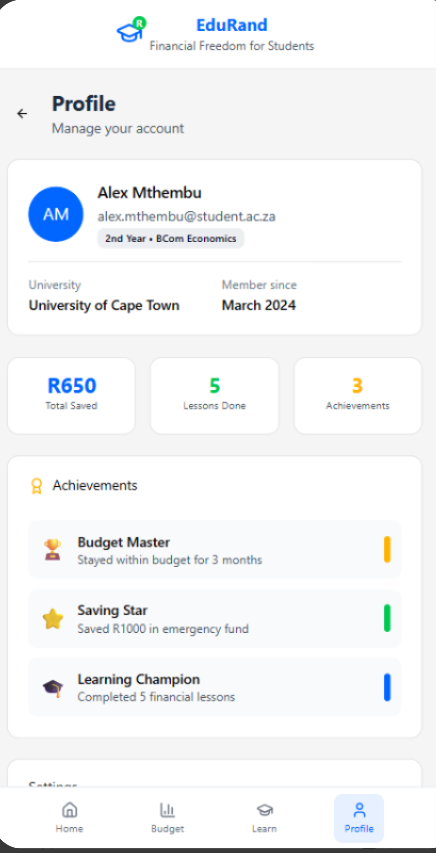 EduRand – Financial Education App
