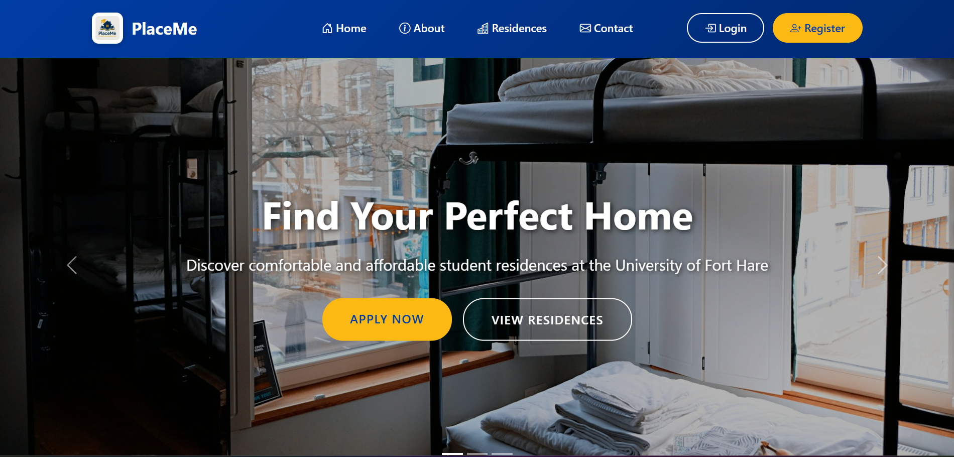PlaceMe – Student Accommodation website